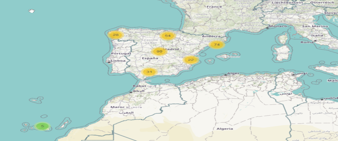 Mapa comunidades de Tecnologías Libres en España